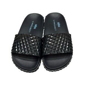 Women’s Melissa Y/Project Court Slide Sandals In Transparent Black: Size 6
